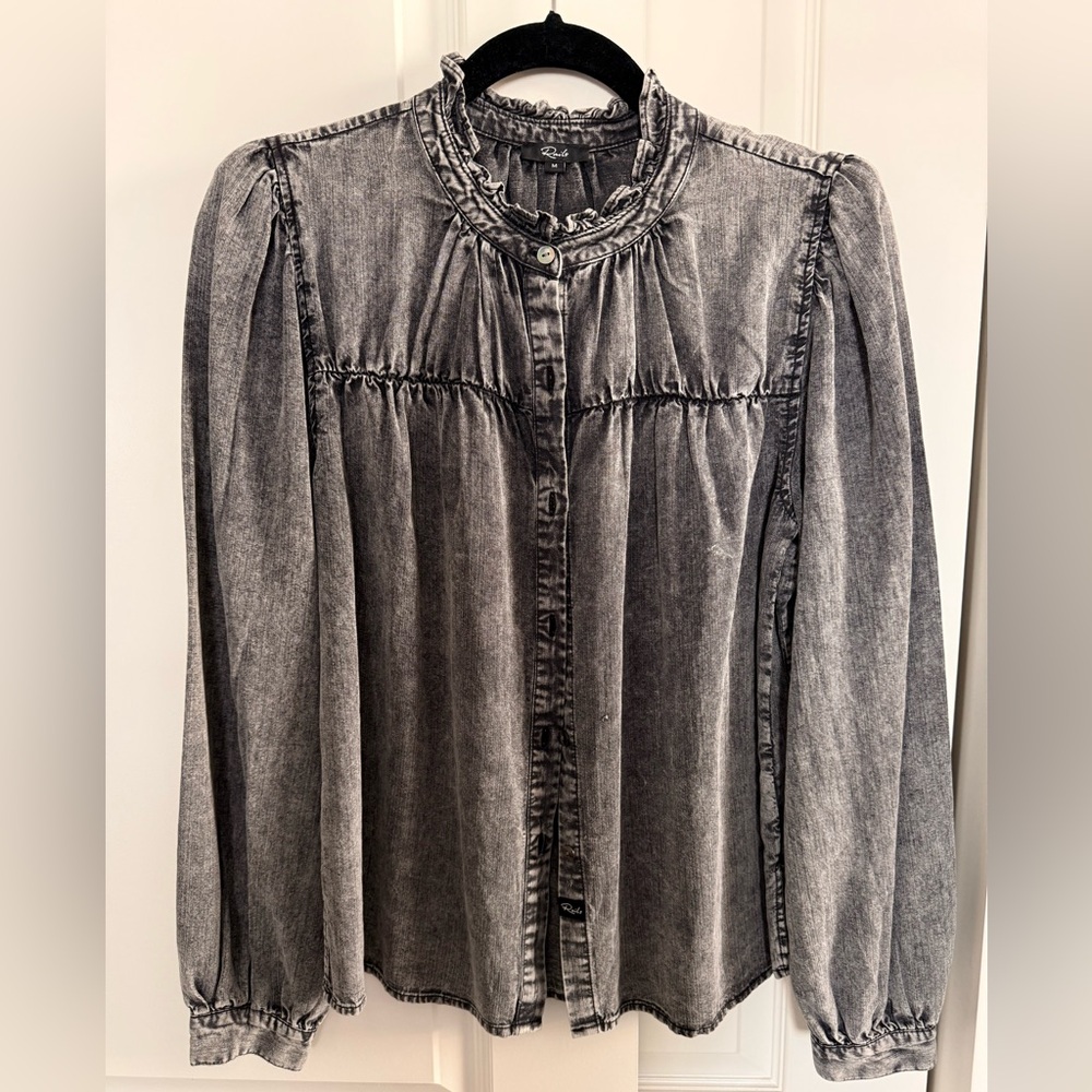 Camille Ruffle Neck Shirt - Picture 2 of 9
